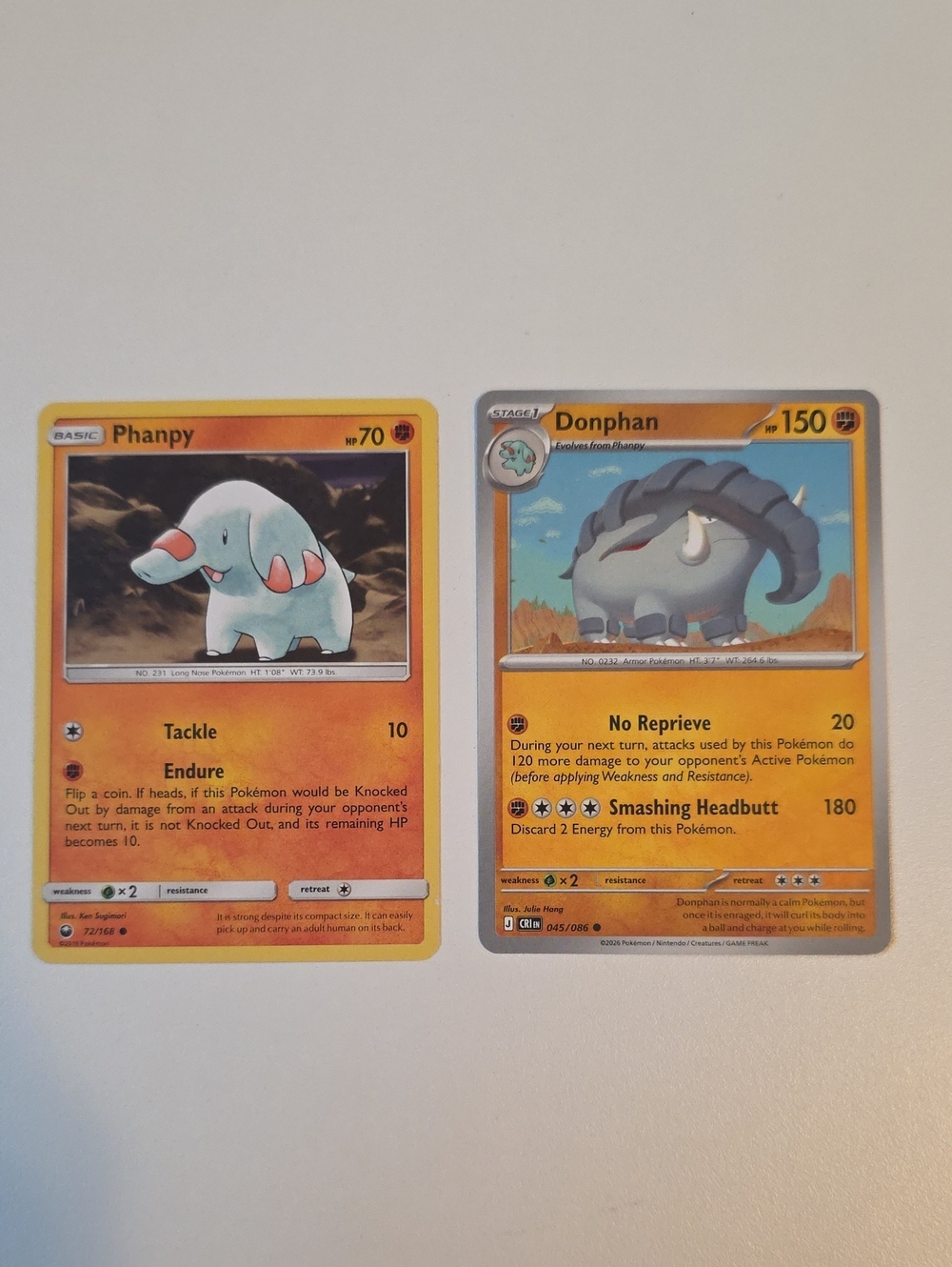 Pokemon Phanpy And Donphan Trading Card